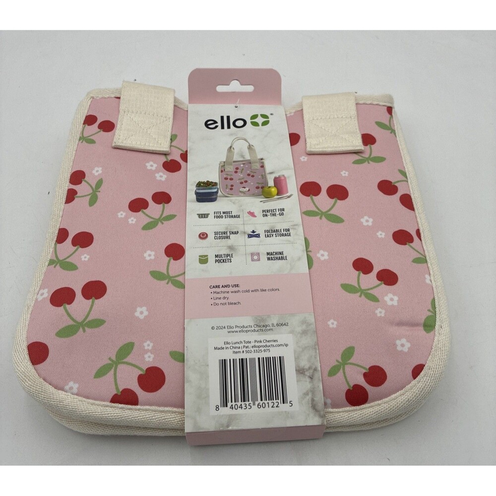 Ello Reusable Lunch Tote Bag  Pink Coral Storage